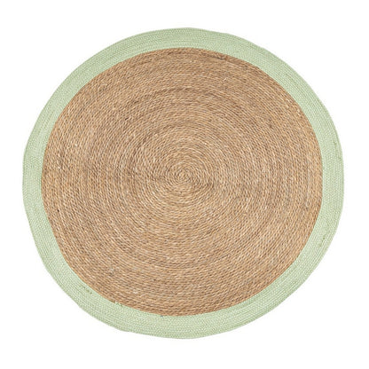 Tappeto tondo naturale con bordo colorato 120 cm - Zhara
