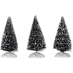 Set 3 alberi con setole per villaggio natalizio
