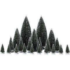 Set 21 alberi assortiti per villaggio natalizio