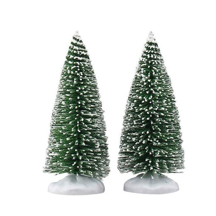 Set 2 Alberi con setole piccoli per villaggio natalizio