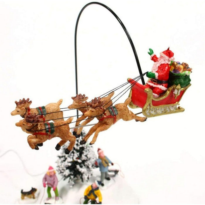 Scena "Guarda, c'è Babbo Natale!" per villaggio natalizio