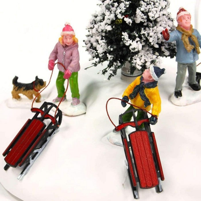 Scena "Guarda, c'è Babbo Natale!" per villaggio natalizio