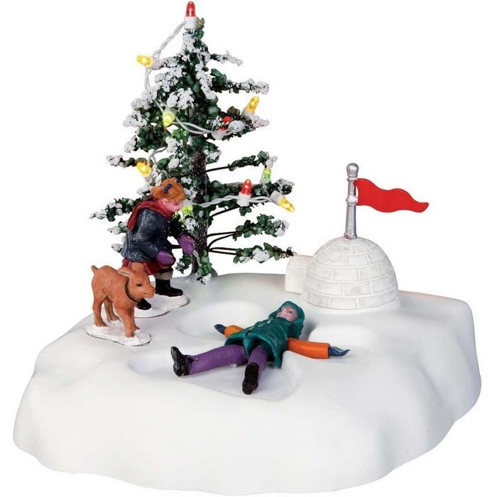 Scena di Natale con Igloo e Albero per villaggio natalizio