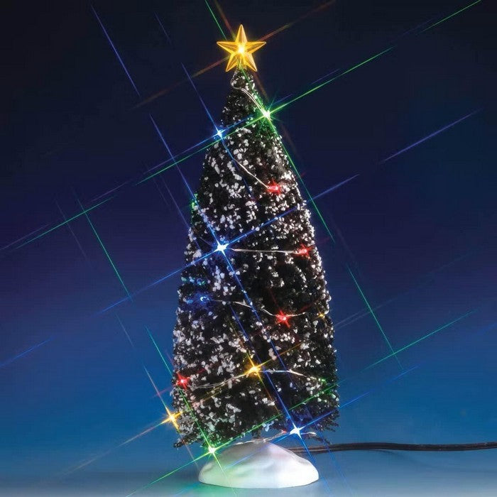 Albero Sempreverde con 24 Luci Multicolor per villaggio natalizio