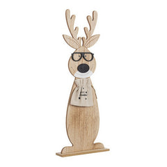 Decorazione natalizia Renna in piedi in legno naturale small - Anton