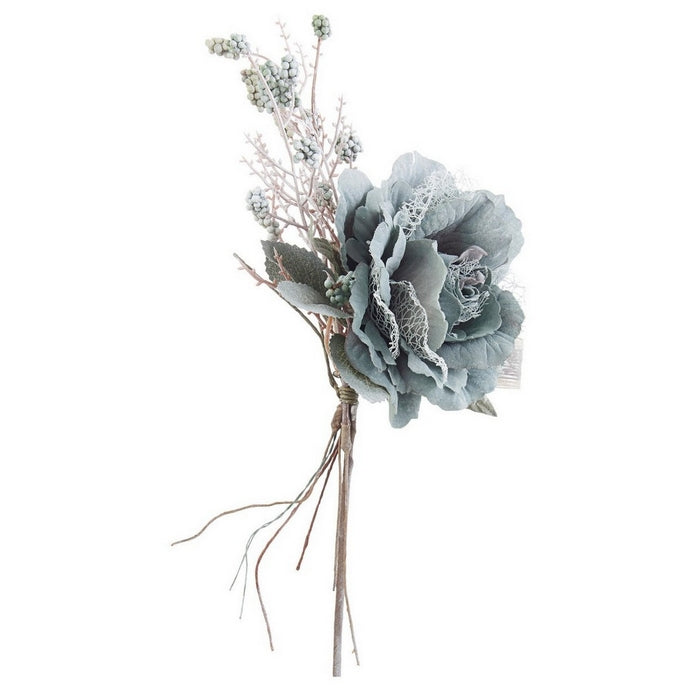 Pick con fiore di rosa e bacche per decorazione natalizia