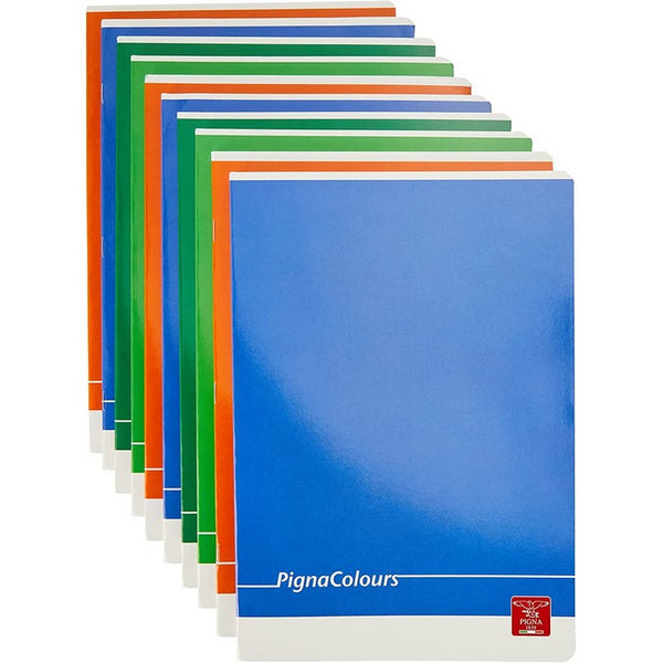 Pigna - Lot De 10 Cahiers Maxi Monochrome Rouge - Pages à Carreaux 5mm - Couverture Cartonnée