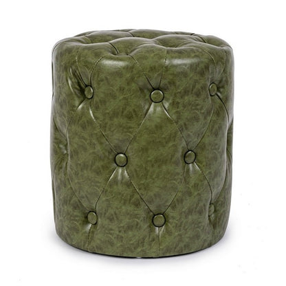 Pouf in similpelle vintage 34 cm - Batilda
