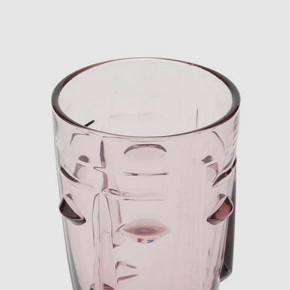 Bicchiere con faccia in vetro colorato