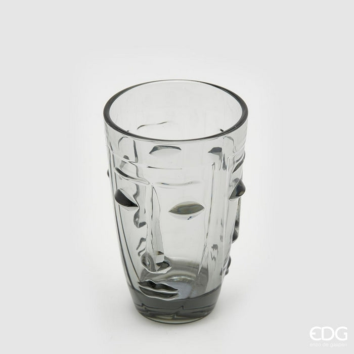 Bicchiere con faccia in vetro colorato - EDG - 34276540350680