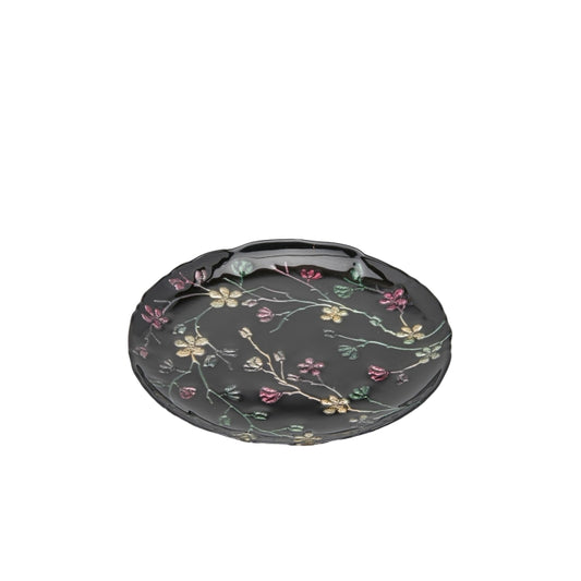 Piatto in vetro con decorazione floreale Bisanzio Sakura - EDG - 34276548182232