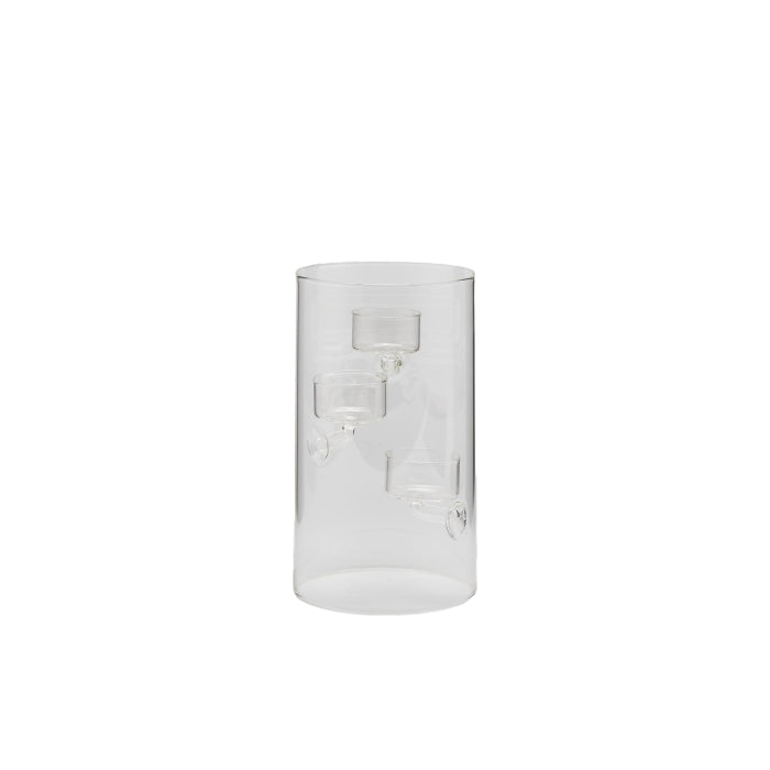 Portacandela cilindrico in vetro per 3 candele - EDG - 34260050018520