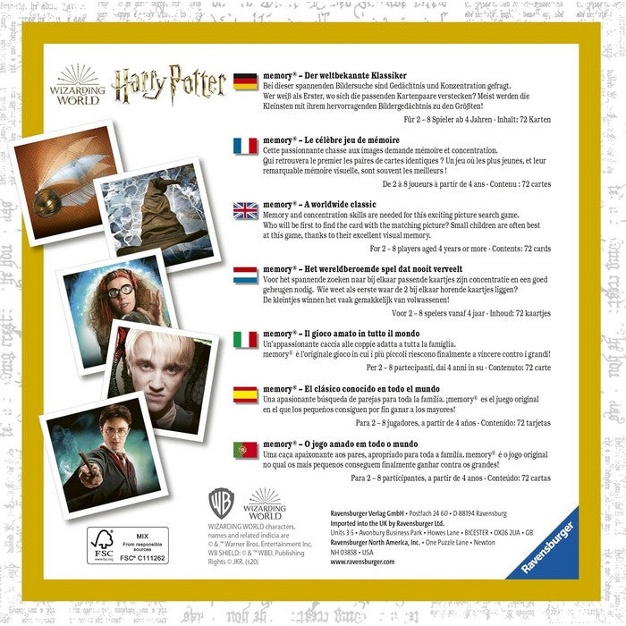 Memory Harry Potter gioco da tavolo