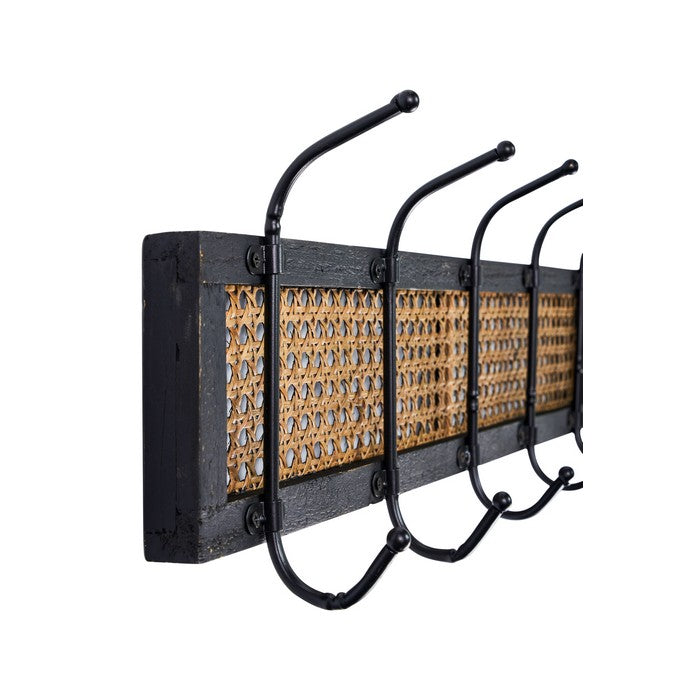 Attaccapanni in legno e rattan - Cloth