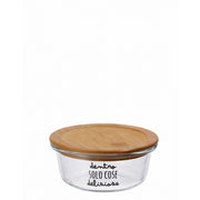 Contenitore in vetro per cucina con coperchio in bamboo