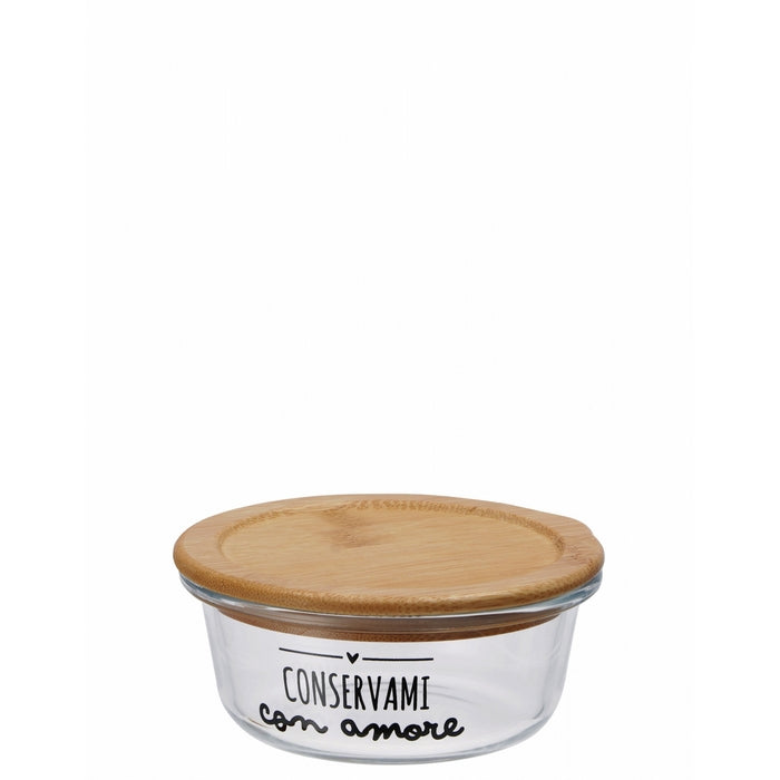 Contenitore in vetro per cucina con coperchio in bamboo - AD TREND - 34275472769240