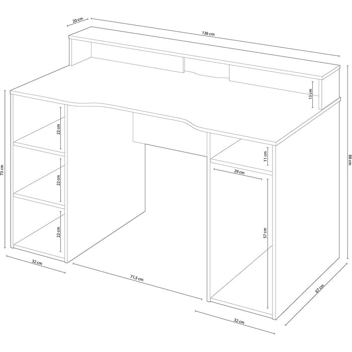Scrivania per PC da gaming antracite - Ozone