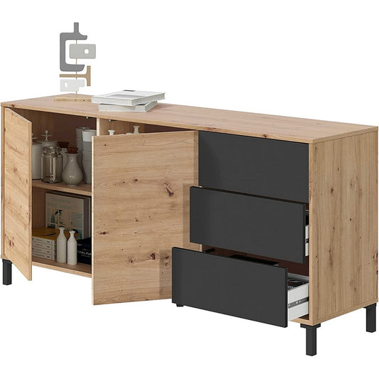 Credenza 2 ante e 3 cassetti - Booklyn - FORES - 34266634944728