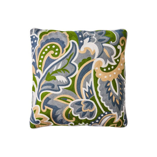 Cuscino foliage blu light gray - Embroidery - NOVITA' HOME - 34357536751832