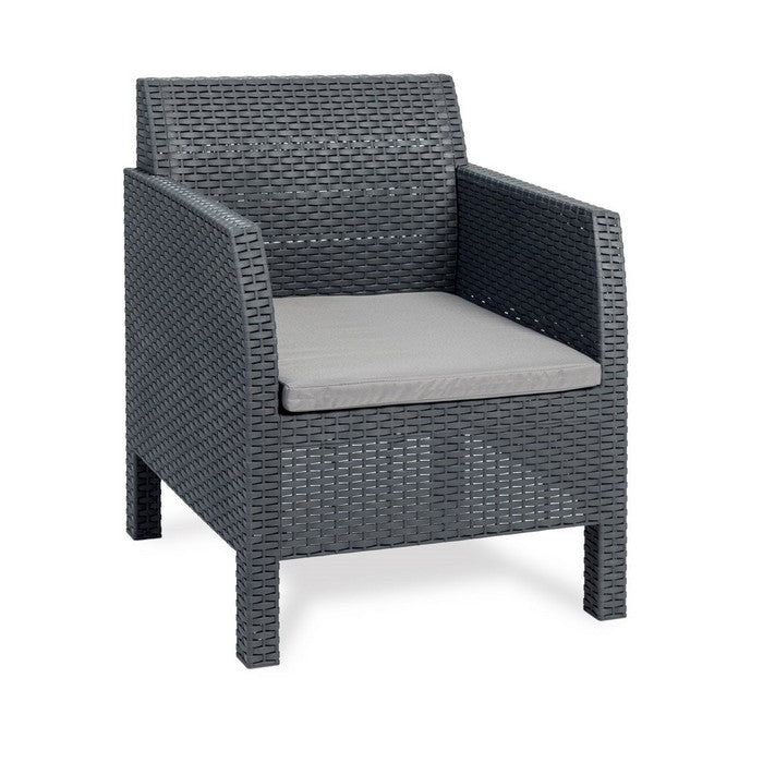 Salotto da giardino effetto rattan 4 posti con cuscini - Matilde - TOOMAX - 34272017154264