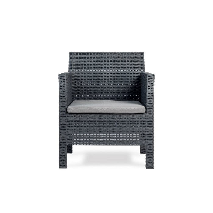 Salotto da giardino effetto rattan 4 posti con cuscini - Matilde - TOOMAX - 34272017711320