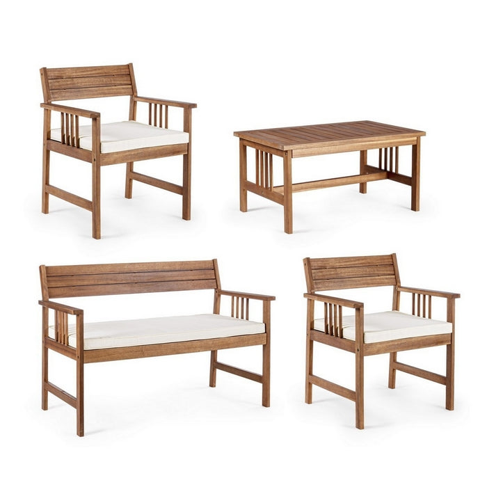 Salotto da giardino in legno con cuscini - Noemi