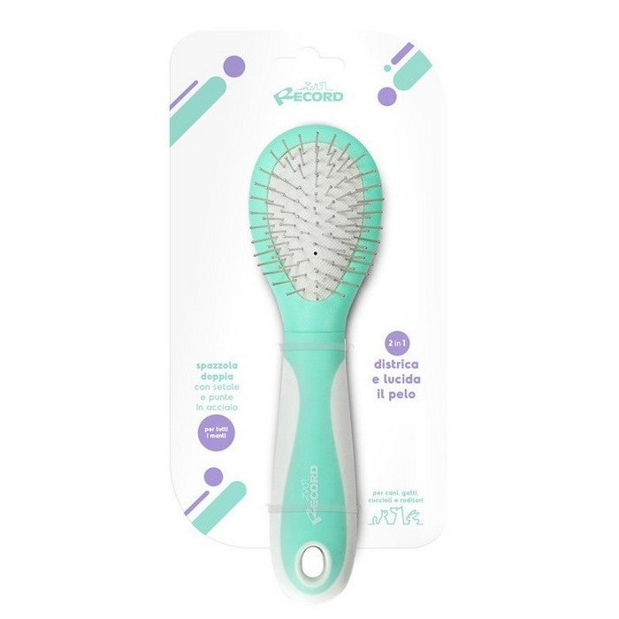 Spazzola doppia con setole e punte in acciaio al carbonio per animali - Hairmony - RECORD - 64428794478970