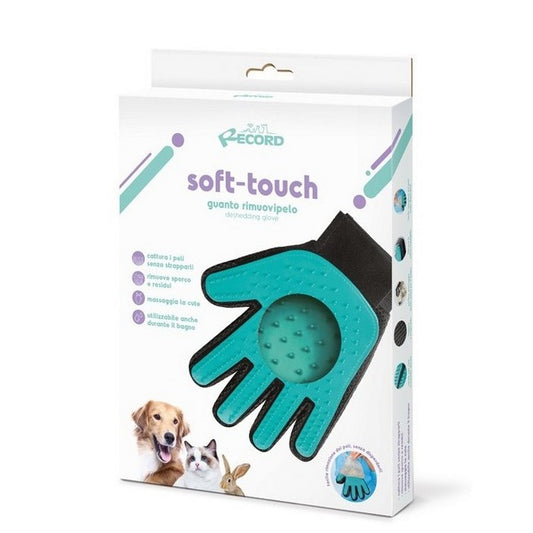 Guanto spazzola con palmo in silicone per cani - Soft touch - RECORD - 64406056305018