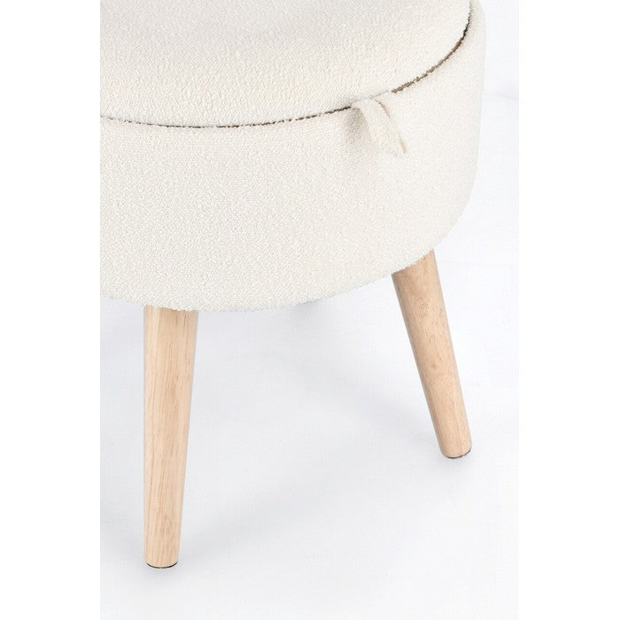 Sgabello contenitore in tessuto e legno - Zoya