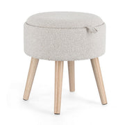 Sgabello contenitore in tessuto e legno - Zoya