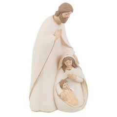 Decorazione natalizia Natività in poliresina bianca 24 cm - Celestial