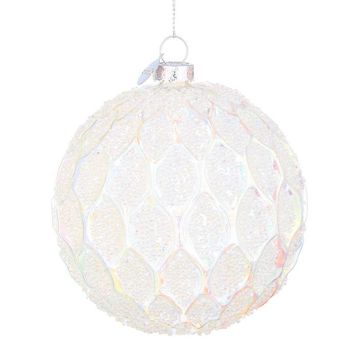 Palla di natale in vetro bianco - Reflex
