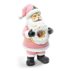 Babbo Natale in resina rosa per decorazione natalizia 20 cm