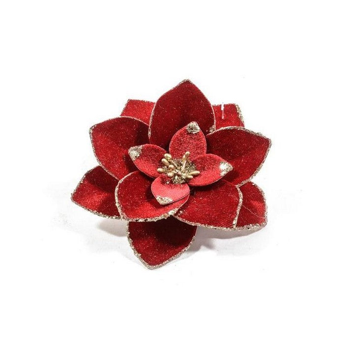 Fiore in stoffa decorativo con pinza