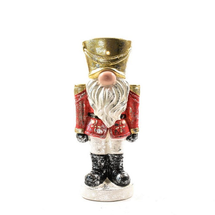 Gnomo soldato natalizio in tessuto 44 cm