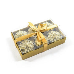 Set 6 tealight a forma di stella natalizia dorato