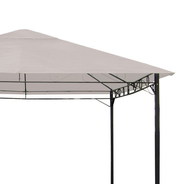 Gazebo con struttura in acciaio con copertura in poliestere ecru - Eco