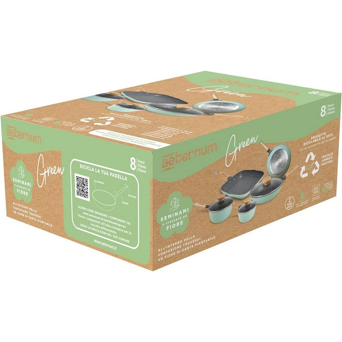 Batteria da cucina con manico in legno green - BIALETTI - 34276738728152