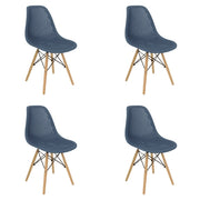 Set 4 sedie in stile scandinavo in legno e polipropilene - Finch