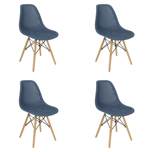 Set 4 sedie in stile scandinavo in legno e polipropilene - Finch - BEST - 63737076089210
