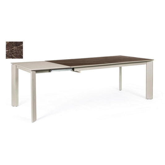 Tavolo allungabile in alluminio con piano effetto marmo - Briva - BIZZOTTO - 34266784039128