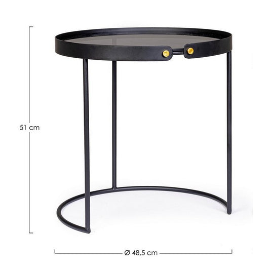 Tavolino in acciaio con piano in vetro rettangolare - Zeina - BIZZOTTO - 34260721107160