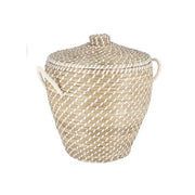 Cesta tonda shabby con coperchio - Jade
