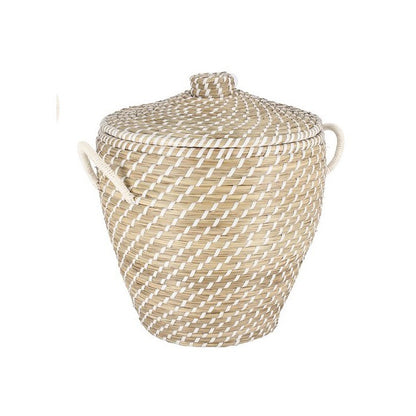 Cesta tonda shabby con coperchio - Jade