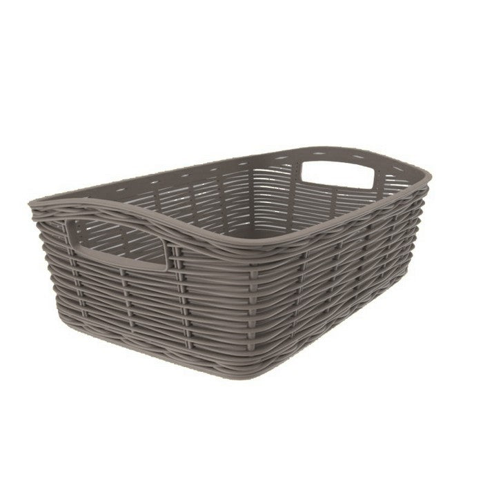 Cesta in plastica effetto rattan - Canestrina - BAMA - 63359128928634