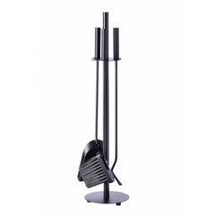 Set attrezzi per camino in ferro con supporto 72 cm
