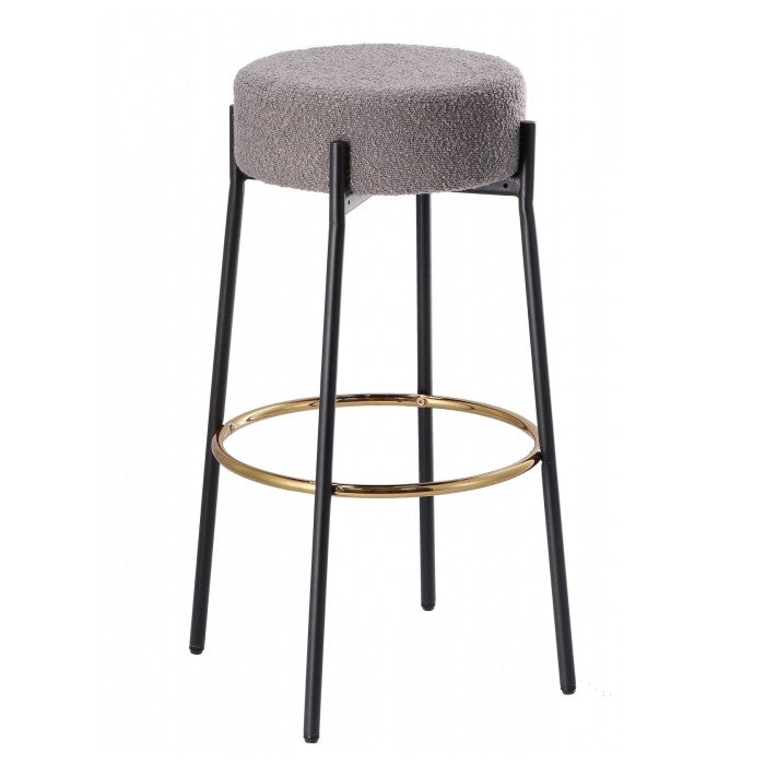 Sgabello alto con seduta bouclé e gambe in ferro - Bouclé - AD TREND - 35561835004120