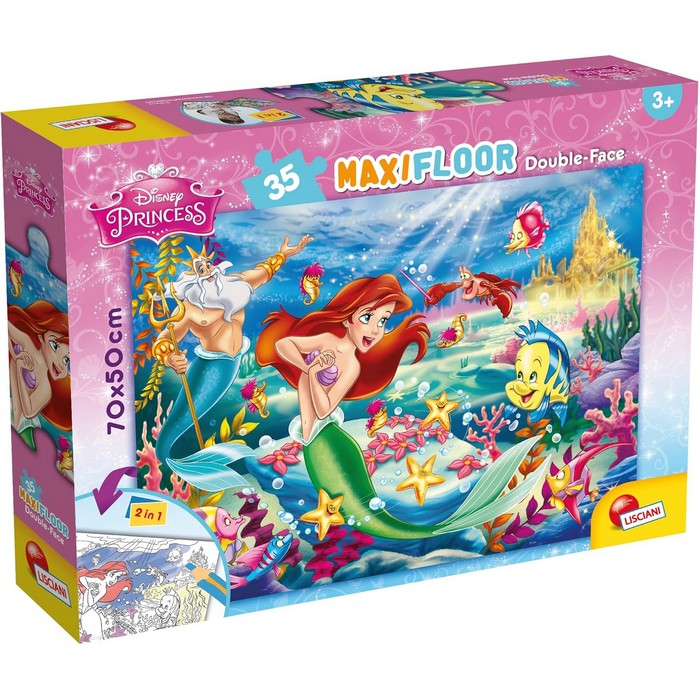 Disney Princess Sirenetta Puzzle Maxi Floor double face 35 pezzi