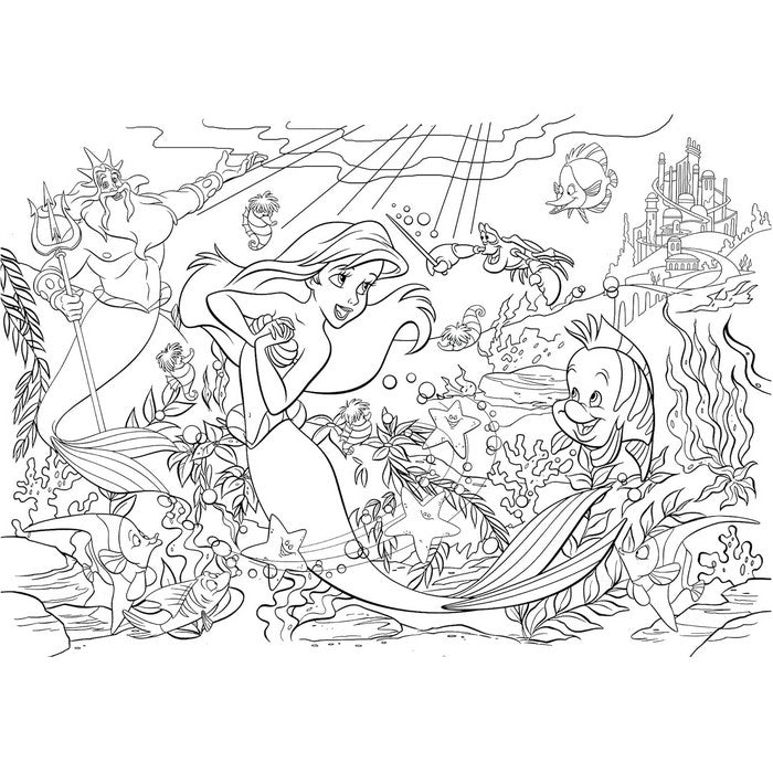 Disney Princess Sirenetta Puzzle Maxi Floor double face 35 pezzi