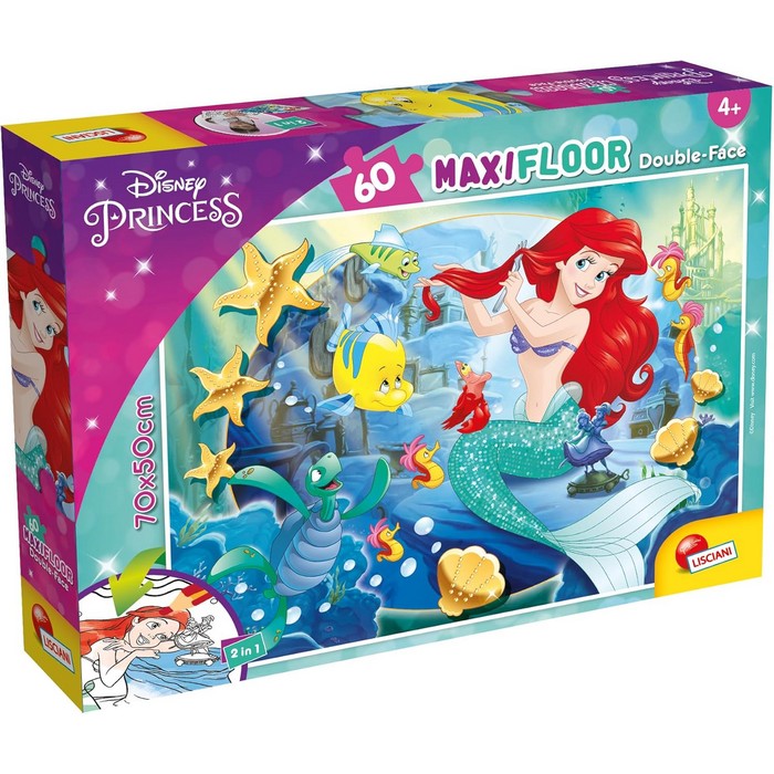 Disney Princess Sirenetta Maxi Puzzle double face 60 pezzi